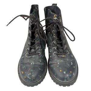 Old Navy Black Boots with Floral Pattern